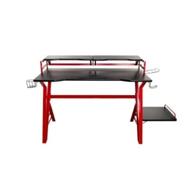 Escritorio Gamer Naceb NA-0646 - Plataforma - Fibra de Carbono - Rojo con Negro - NA-0646