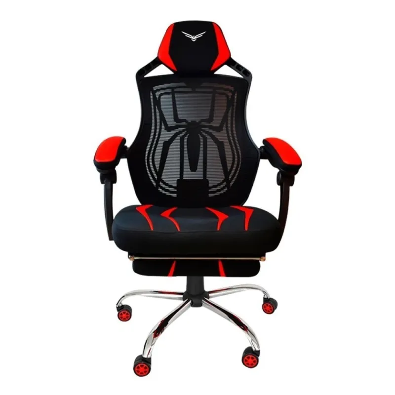 Silla Gamer Naceb Spider - Soporta 120Kg - Negro con Rojo - NA-0928