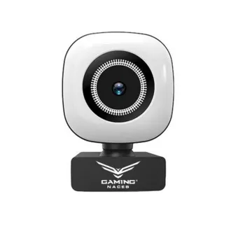 Cámara Web Naceb NA-0958 - 1080p - Micrófono - Blanco con Negro - NA-0958