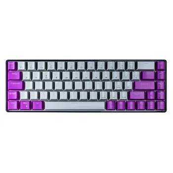 Teclado Gamer Naceb NA-0963G - Alámbrico - USB - Gris con Morado - NA-0963G