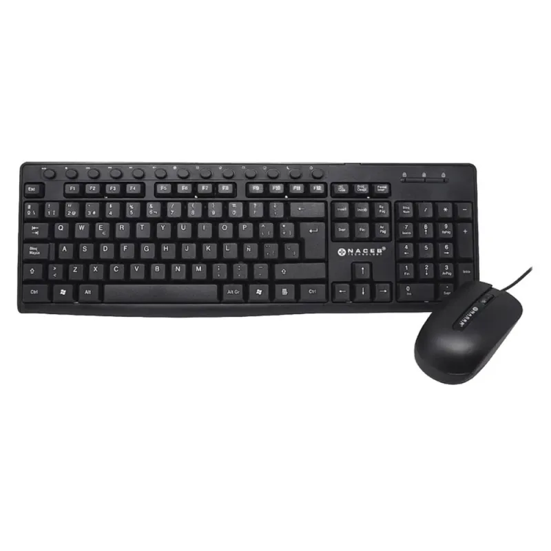 Kit de Teclado y Mouse Naceb NA-112N - Alámbrico - USB - Negro - NA-112N