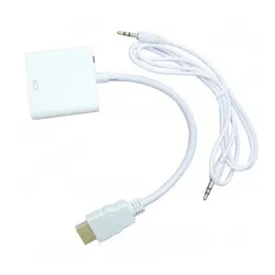 Convertidor Naceb NA-235 - HDMI a VGA- Con Audio 3.5 mm - Blanco - NA-235 Convertidor Naceb NA-235 - HDMI a VGA- Con Audio 3.5 mm - Blanco - NA-235