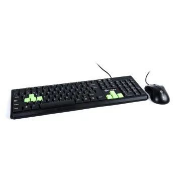 Teclado y Mouse Naceb - USB - Anti-derrame - Negro - NA-457