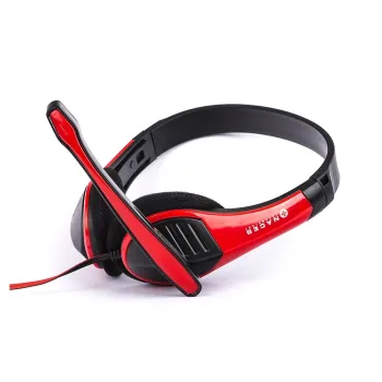 Audífonos Naceb NA-589 - Alámbricos - 3.5mm - Micrófono - 2m - Negro con Rojo - NA-589RO