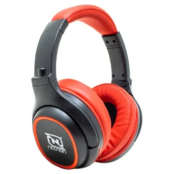 Audífonos Necnon NBH-02 - Bluetooth - Negro con Rojo - NBAB0202TC