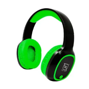 Audífonos Necnon NBH-04 PRO - Inalámbrico - 3.5mm - Bluetooth - Negro con Verde - NBAB042600