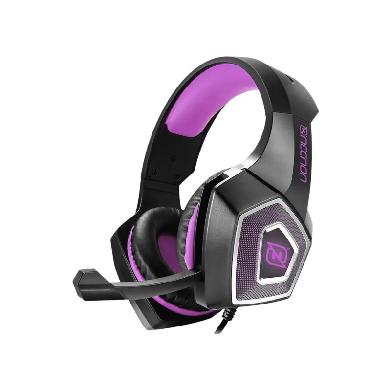 Diadema Gamer Necnon NBHG-DRAGON - Alámbrico - Micrófono - RGB - Negro con Rosa - NPAGDR13VI