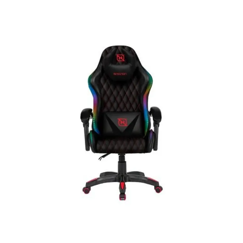 Silla Gamer Necnon NSG-RGB-1 - Soporta 150 kg - RGB - Negro con Rojo - NBSGR125RG