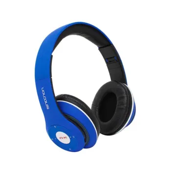 Audífonos Necnon NBH-01R - Alámbrica/Inalámbrica - 3.5 mm - Bluetooth - Negro con Azul - NCAB0103RZ