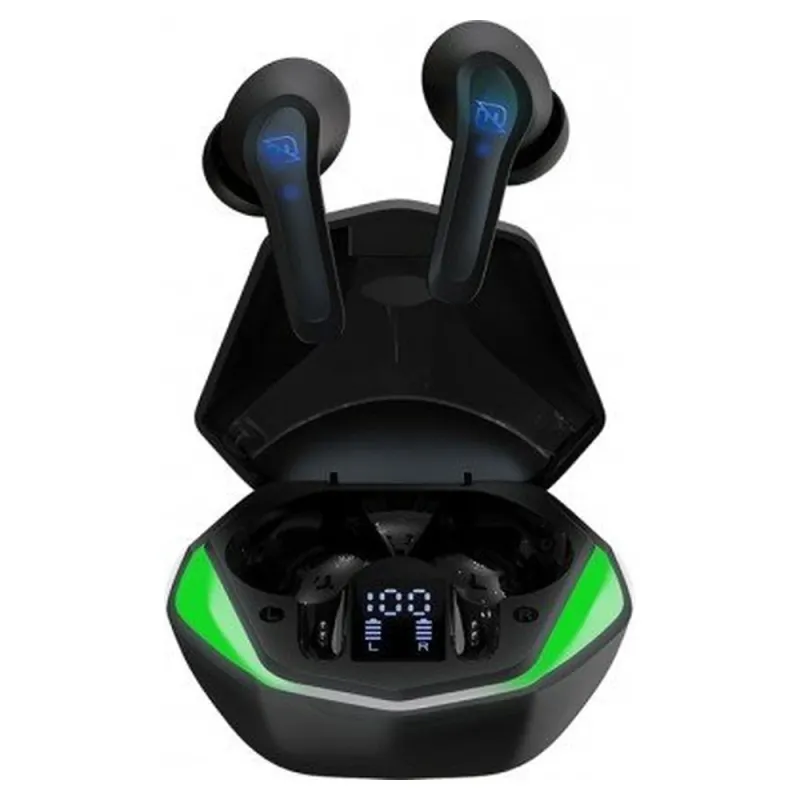 Auriculares Gamer Necnon NTWS-VIPER - Inalámbrico - Bluetooth - Negro - NCABVI01RG