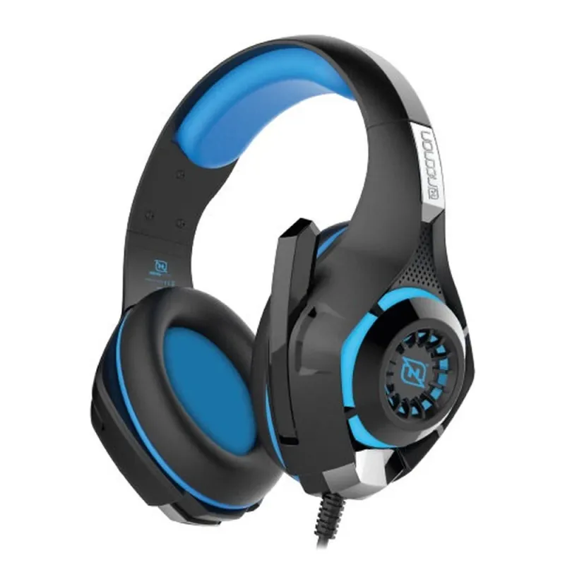 Diadema Gamer Necnon NBHG-VIPER - Alámbrica - Micrófono Retráctil - LED - Azul con Negro - NCAGVI03SI