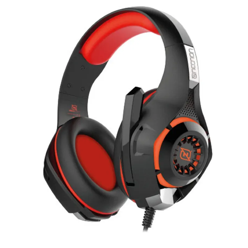 Diadema Gamer Necnon NBHG-VIPER - Alámbrica - Micrófono Retráctil - LED - Rojo con Negro - NCAGVI02SI
