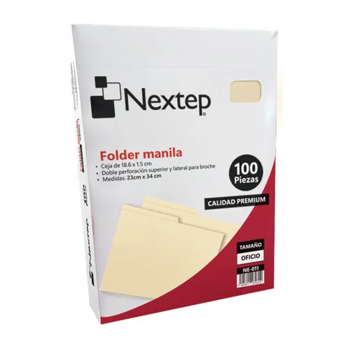 Folder Nextep NE-011 - Oficio - Manila - 100 Piezas - NE-011 Folder Nextep NE-011 - Oficio - Manila - 100 Piezas - NE-011