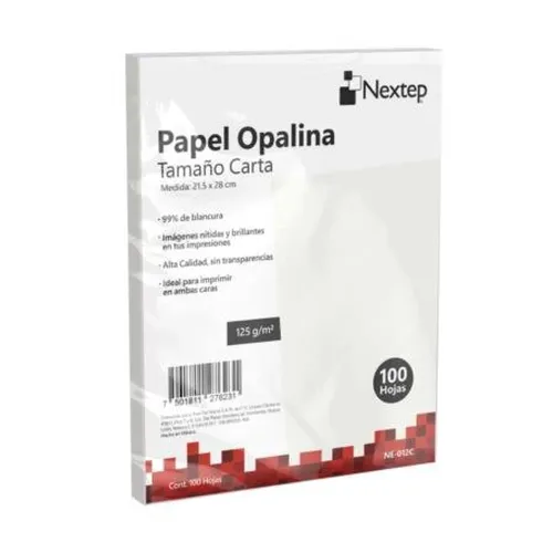 Papel Opalina Nextep NE-012C - Blanca - 125Gr - 100 Piezas - NE-012C