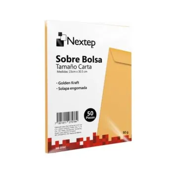 Sobre Bolsa Nextep NE-016C - Económico - Tamaño Carta - Solapa Engomada - 50 Piezas - NE-016C