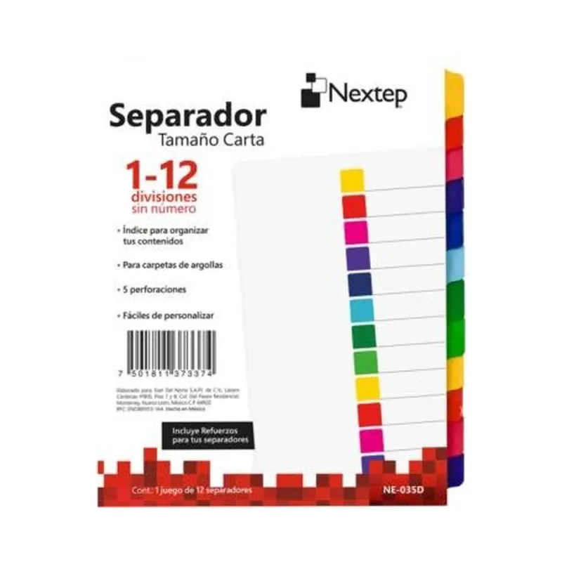 Separador Nextep NE-035D - Económico - 12 Divisiones sin Número - NE-035D