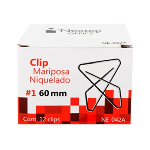 Clip Nextep NE-042A - 60mm - Mariposa - 12 Piezas - NE-042A Clip Nextep NE-042A - 60mm - Mariposa - 12 Piezas - NE-042A