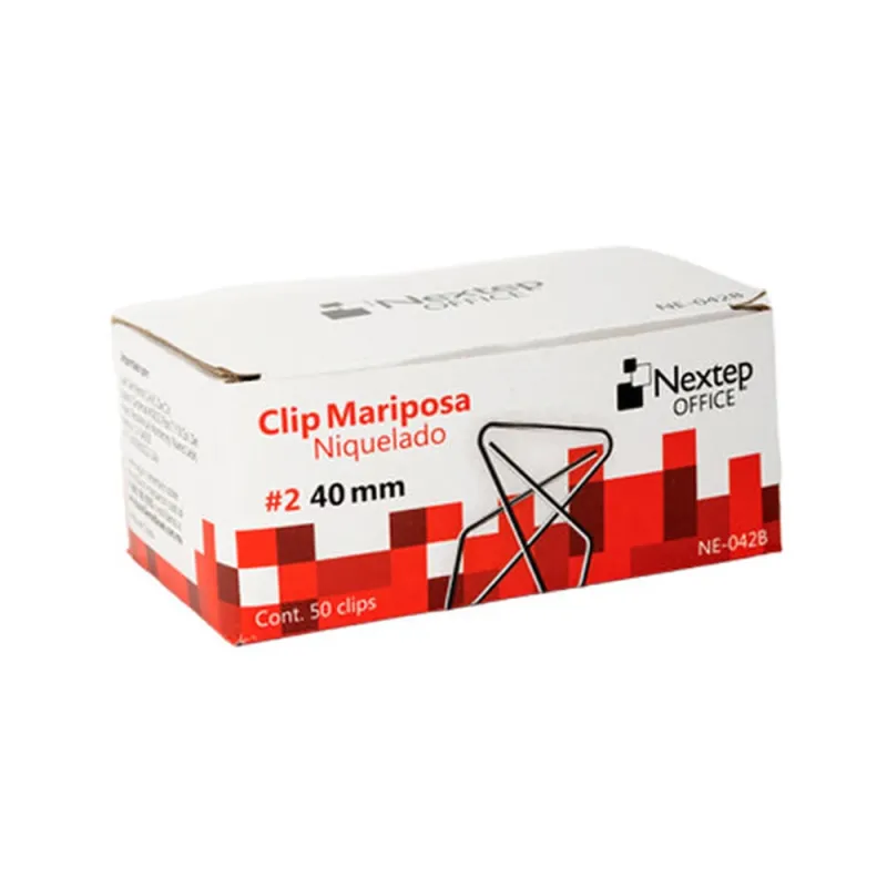 Clip Nextep NE-042B - 40mm - Mariposa - 50 Piezas - NE-042B