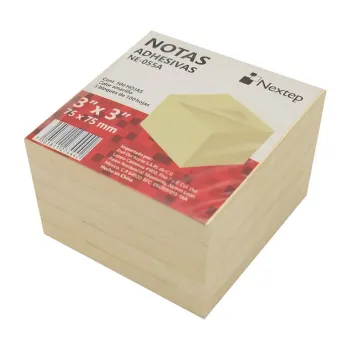 Notas Adhesivas Nextep NE-055A - 3"x3"- 5 Blocks 100 Hojas - Amarillo - NE-055A