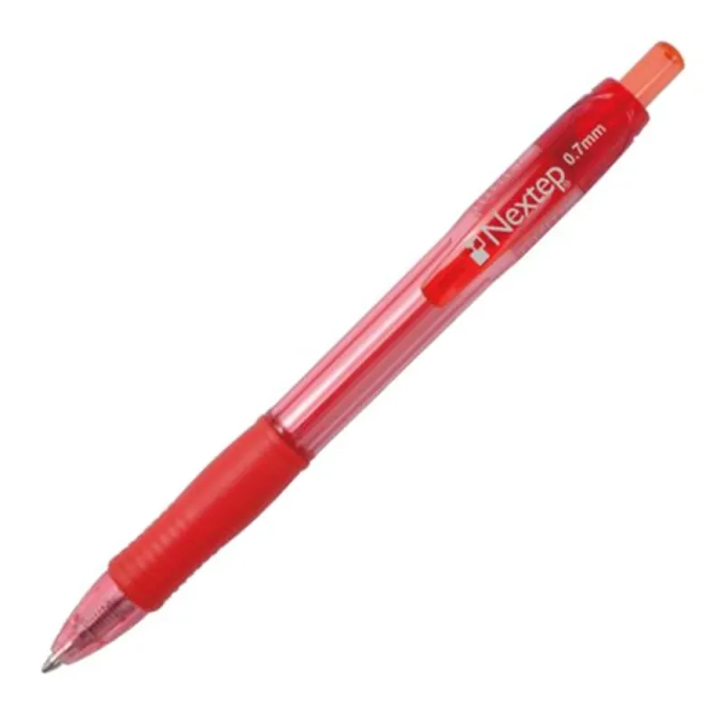Bolígrafo Nextep Gel Retráctil Mediano NE-062R 0.7mm Color Rojo Caja con 6 Piezas Escritura Suave y Precisa para Escuela Oficina y Uso Diario - NE-062R