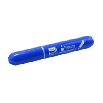 Marcador Permanente Nextep NE-076 Color Azul Punta Gruesa Caja con 12 Piezas Tinta Resistente y Duradera para Oficina Escuela Comercio y Uso Profesional - NE-076