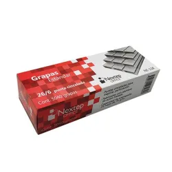 Grapas Estándar Nextep NE-118 26/6 Caja con 5000 Piezas de Acero Resistente Compatibles con Engrapadoras de Oficina y Escolares para Uso Diario - NE-118 Grapas Estándar Nextep NE-118 26/6 Caja con 5000 Piezas de Acero Resistente Compatibles con Engrapadoras de Oficina y Escolares para Uso Diario - NE-118