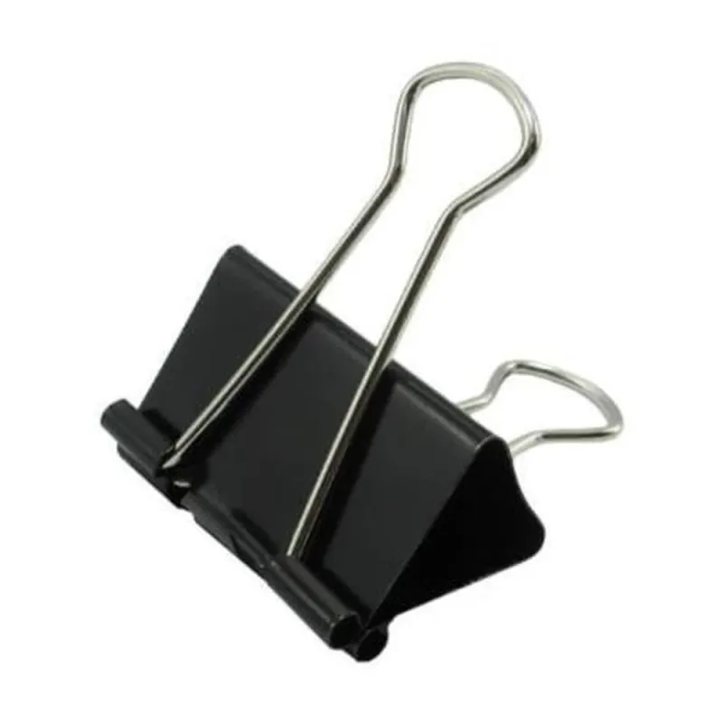 Sujeta Documentos Nextep NE-157 Metálico 41mm (1 5/8") Caja con 12 Piezas Color Negro Resistente y Reutilizable para Oficina Escuela y Organización de Papeles - NE-157