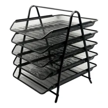 Charola Organizadora Nextep NE-162GN - Malla Metálica - Tamaño Oficio - 5 Niveles - Negro - NE-162GN