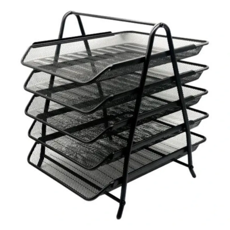 Charola Organizadora Nextep NE-162GN - Malla Metálica - Tamaño Oficio - 5 Niveles - Negro - NE-162GN