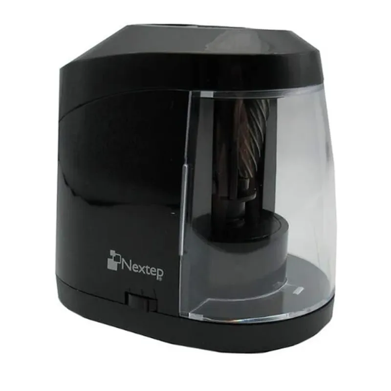 Sacapuntas Eléctrico Nextep NE-181 - Regulador para 3 tipos de afilado - Base Antiderrapante - Corriente Eléctrica o Baterías - Con Autostop - NE-181