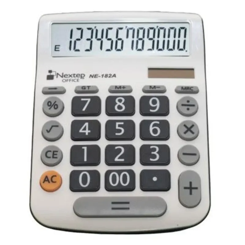 Calculadora de Escritorio Nextep NE-182A - 12 Dígitos - Solar/Batería - 2 Piezas - NE-182A B