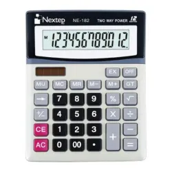 Calculadora de Semi Escritorio Nextep NE-182 - 12 Dígitos - Gris - 2 Piezas - NE-182 B Calculadora de Semi Escritorio Nextep NE-182 - 12 Dígitos - Gris - 2 Piezas - NE-182 B