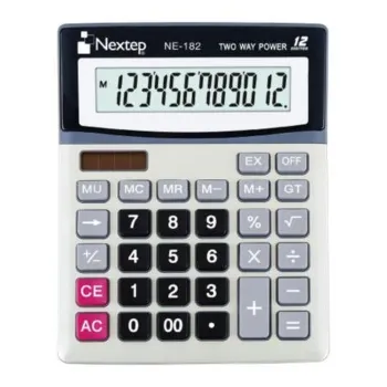 Calculadora de Semi Escritorio Nextep NE-182 - 12 Dígitos - Gris - 2 Piezas - NE-182 B