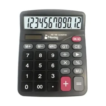 Calculadora Nextep NE-189 - 12 Dígitos - 18 x 14 cm - Solar/Batería - 2 Piezas - NE-189 B