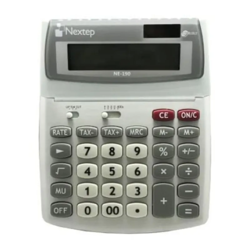 Calculadora Nextep NE-190 - 12 Dígitos - 20 x 16 cm - Función Impuestos - Solar/Batería - NE-190