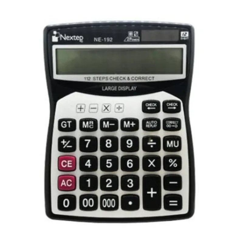 Calculadora Nextep NE-192 - 12 Dígitos - Cubierta Metálica - Batería Solar - NE-192