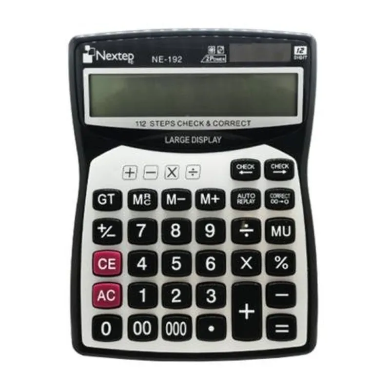 Calculadora Nextep NE-192 - 12 Dígitos - Cubierta Metálica - Batería Solar - 2 Piezas - NE-192 B
