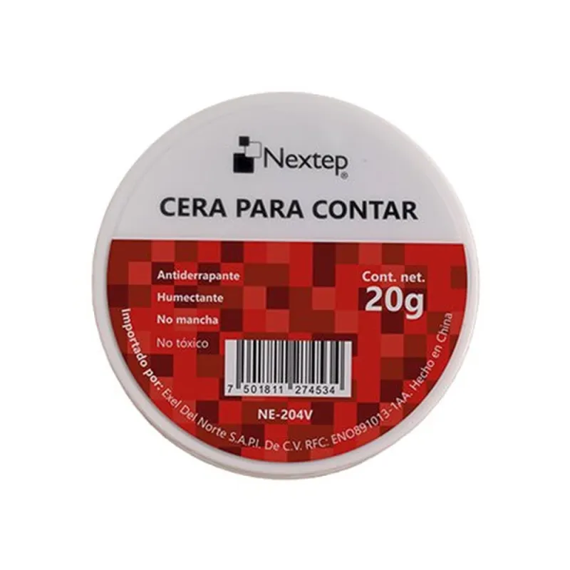 Cera para Contar Nextep NE-204V Antiderrapante de 20 Gramos Mejora el Agarre al Contar Billetes Documentos y Papeles Ideal para Oficina y Caja - NE-204V