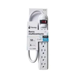 Barra Multicontacto Nextep NE-240 - 6 Contactos - 490 Joules - NE-240 Barra Multicontacto Nextep NE-240 - 6 Contactos - 490 Joules - NE-240