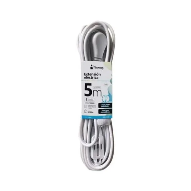 Extensión Nextep NE-244C - 3 Contactos Polarizados - 5m - Blanco - NE-244C