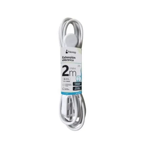 Extension Nextep NE-244D - 3 Contactos Polarizados - 2m - Blanco - NE-244D Extension Nextep NE-244D - 3 Contactos Polarizados - 2m - Blanco - NE-244D
