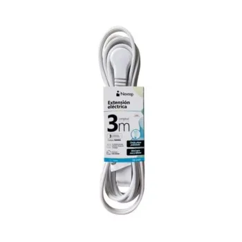 Extension Nextep NE-244T - 3 Contactos Polarizados - 3m - Blanco - NE-244T