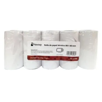 Rollo Papel Nextep NE-529M - Térmico - 80 x 40 mm - 5 Piezas - para Terminal Móvil - NE-529M