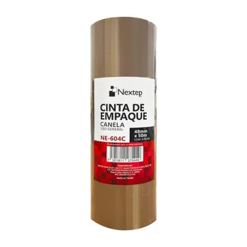 Cinta de Empaque Nextep NE-604C - 48mm x 50m - Canela - 6 Piezas - NE-604C