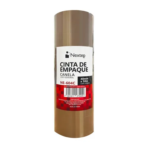 Cinta de Empaque Nextep NE-604C - 48mm x 50m - Canela - 6 Piezas - NE-604C Cinta de Empaque Nextep NE-604C - 48mm x 50m - Canela - 6 Piezas - NE-604C