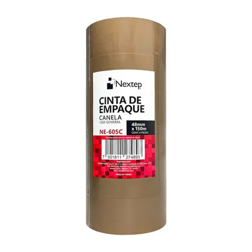 Cinta de Empaque Nextep NE-605C - 48mm x 150m - Canela - 6 Piezas - NE-605C Cinta de Empaque Nextep NE-605C - 48mm x 150m - Canela - 6 Piezas - NE-605C