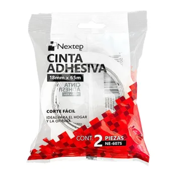 Cinta Adhesiva Nextep NE-607S - 18mm x 65m - Transparente - 2 Piezas - NE-607S