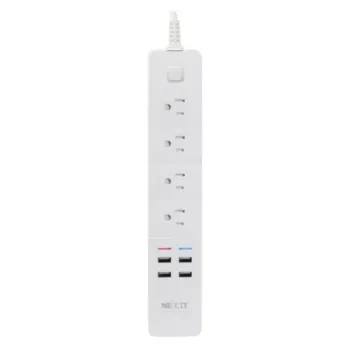 Supresor de Picos Nexxt NHP-E610 S - 4 Contactos - 4 USB - Wi-Fi - Blanco - NHP-E610 S