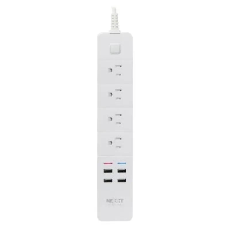 Supresor de Picos Nexxt NHP-E610 S - 4 Contactos - 4 USB - Wi-Fi - Blanco - NHP-E610 S