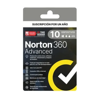 Antivirus Norton 360 Advanced - 10 Dispositivos - 1 Año  - 21443261